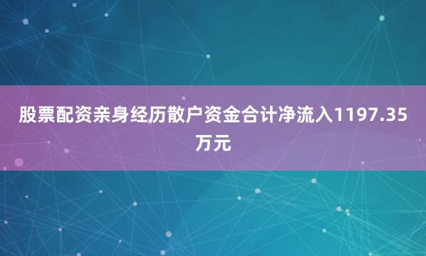股票配资亲身经历散户资金合计净流入1197.35万元