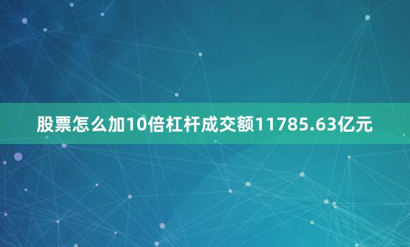 股票怎么加10倍杠杆成交额11785.63亿元